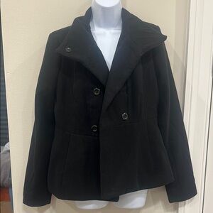 Women's Black Double-Breasted Jacket- large